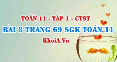 Bài 3 trang 69 SGK Toán 11 Tập 1 Chân trời sáng tạo